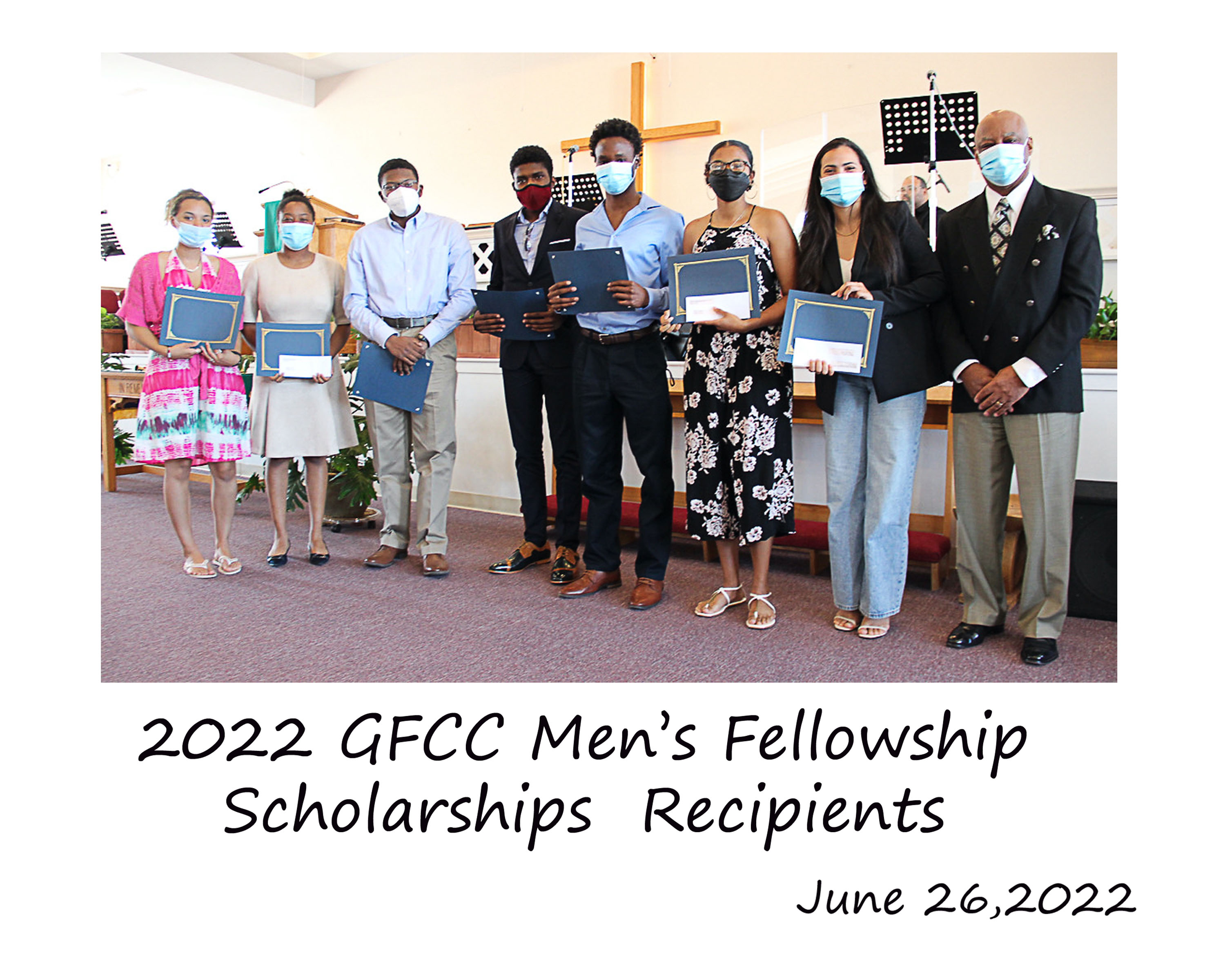 Men's Christian Fellowship's Scholarship recipients