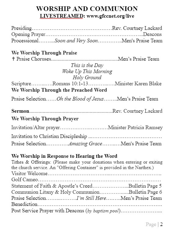 Order of Service