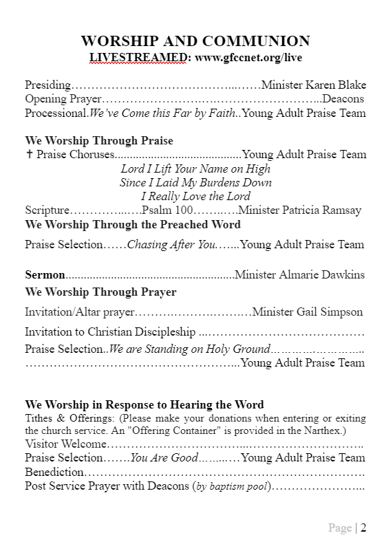 Order of Service
